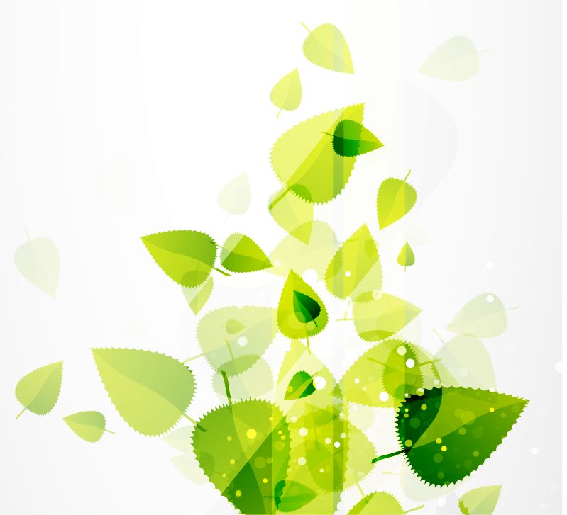free vector Abstract Green Leaves Vector Background